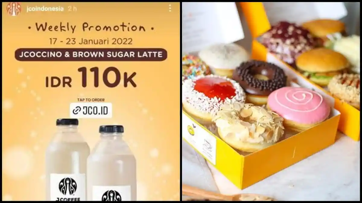 Promo J.CO Hari ini Selasa 18 Januari 2022, Dapatkan Jcoccino dan Brown Sugar Latte Rp 110.000