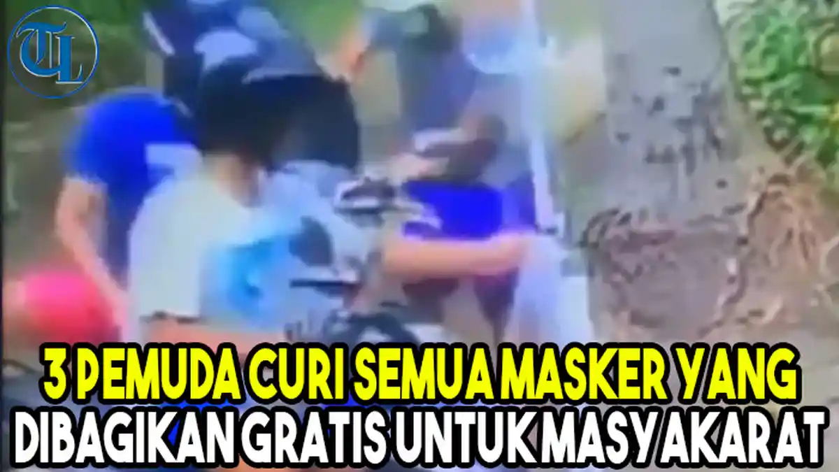 Masker Disediakan Gratis untuk Siapa Saja, 3 Pria Terekam CCTV Jarah Semua Masker