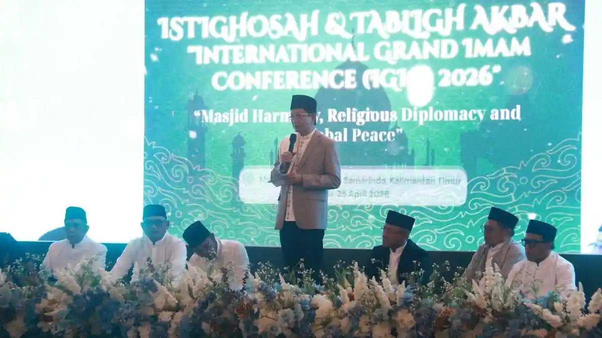 Menag Nasaruddin Umar Hadiri Tabligh Akbar Samarinda, Tekankan Peran Masjid Jadi Simbol Perdamaian