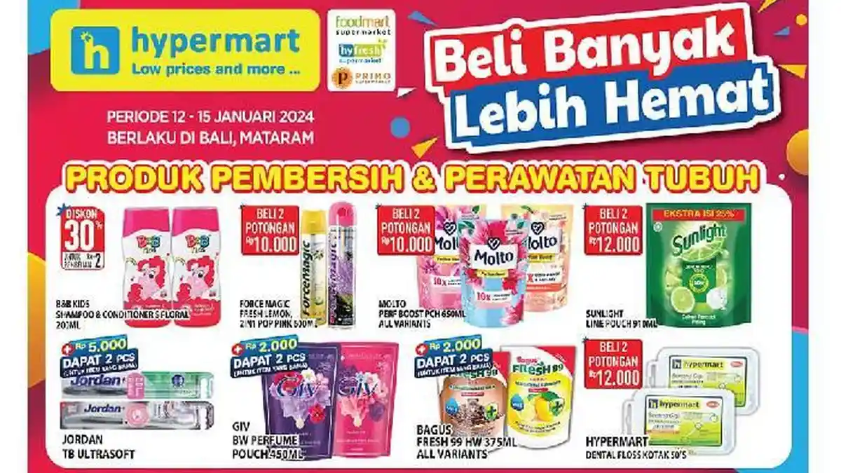 KATALOG Promo JSM Hypermart 15 Januari 2024 Terlengkap: GIV BW Perfume Tambah Rp2.000 Dapat 2 Pcs