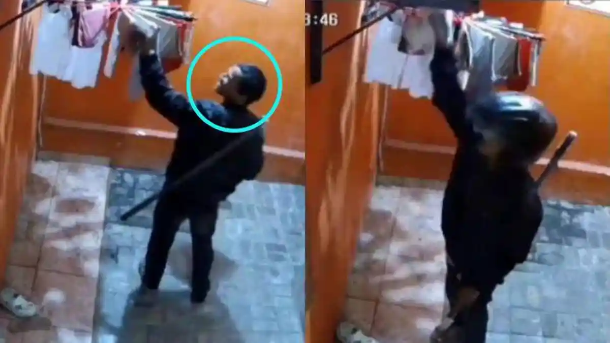 Terekam CCTV, Tingkah Maling saat Gondol Celana Dalam Wanita di Pulogadung, Cengar-cengir Pegang CD