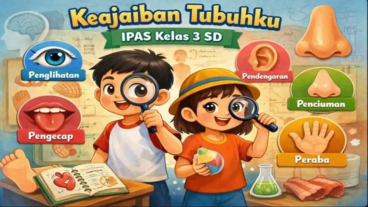 Ringkasan Materi dan Soal HOTS IPAS Kelas 3 SD Materi Bab 1 Keajaiban Tubuhku Kurikulum Merdeka - Sripoku.com