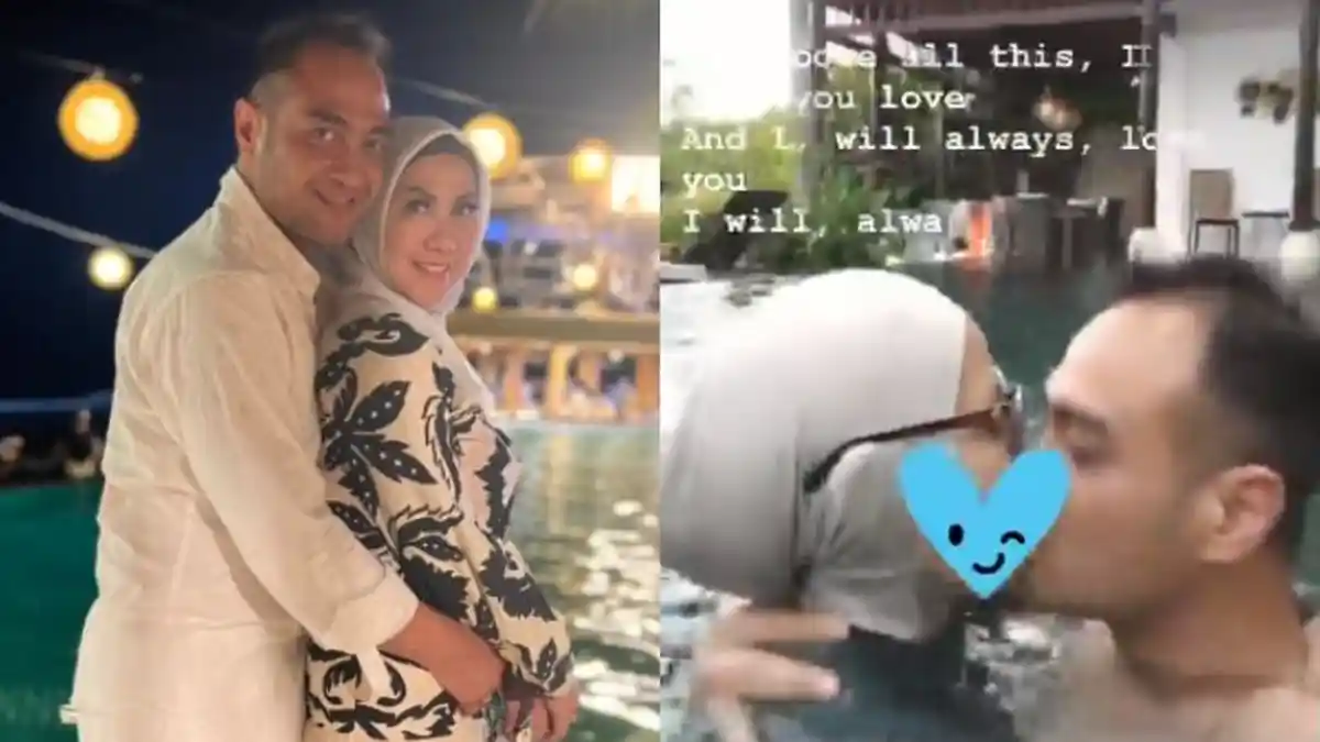 CIUMAN di Kolam Renang, Venna dan Ferry Irawan Makin Pede Pamer Kemesraan, Lengket Bak Perangko