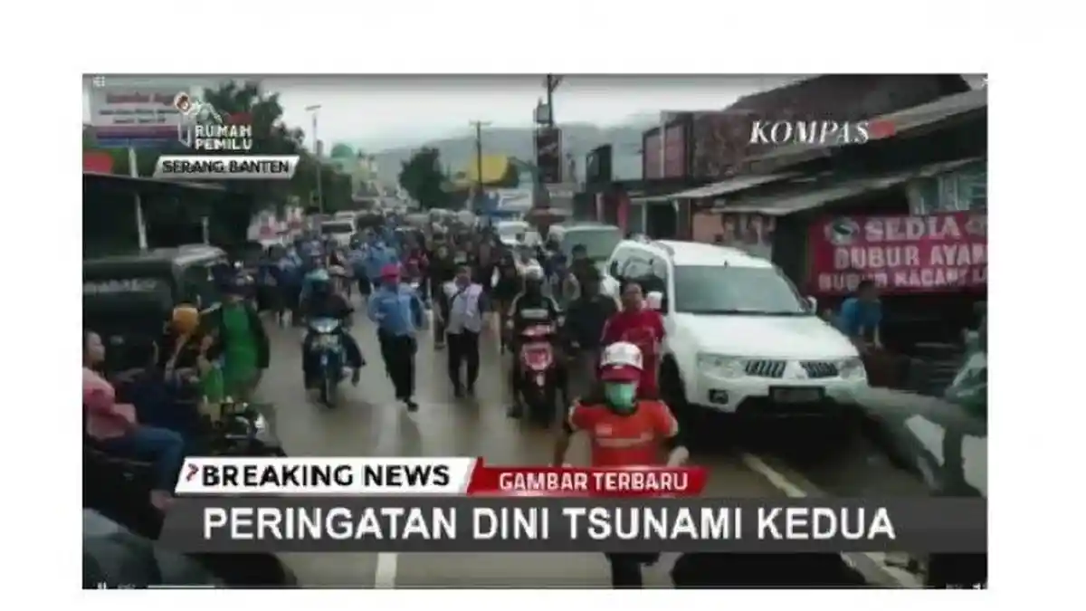 Lihat VIDEO Detik-detik Peringatan Tsunami di Banten Berbunyi Warga Berhamburan