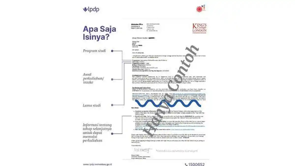 Contoh Format LoA Unconditional untuk Beasiswa LPDP 2023, Unggah via beasiswalpdp.kemenkeu.go.id