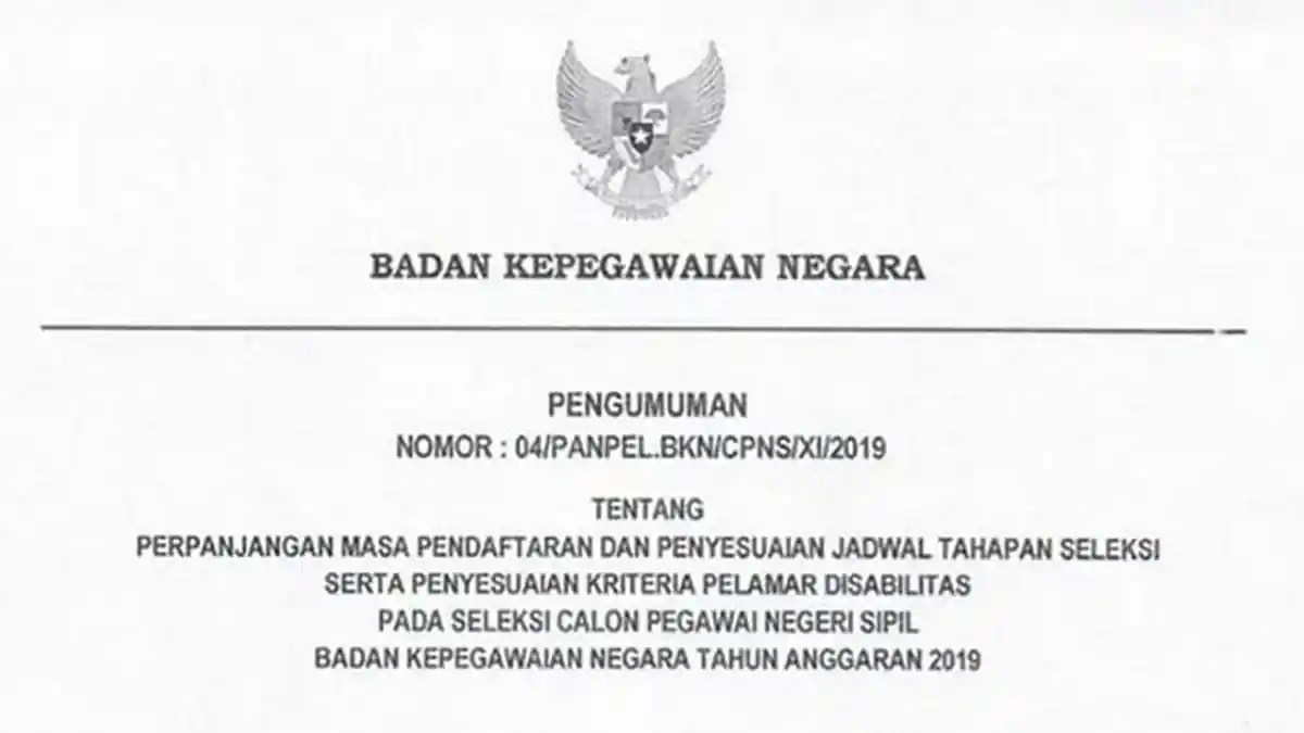 UPDATE CPNS 2019, BKN Perpanjang Masa Pendaftaran hingga 30 November 2019, Cek Jadwal Terbarunya