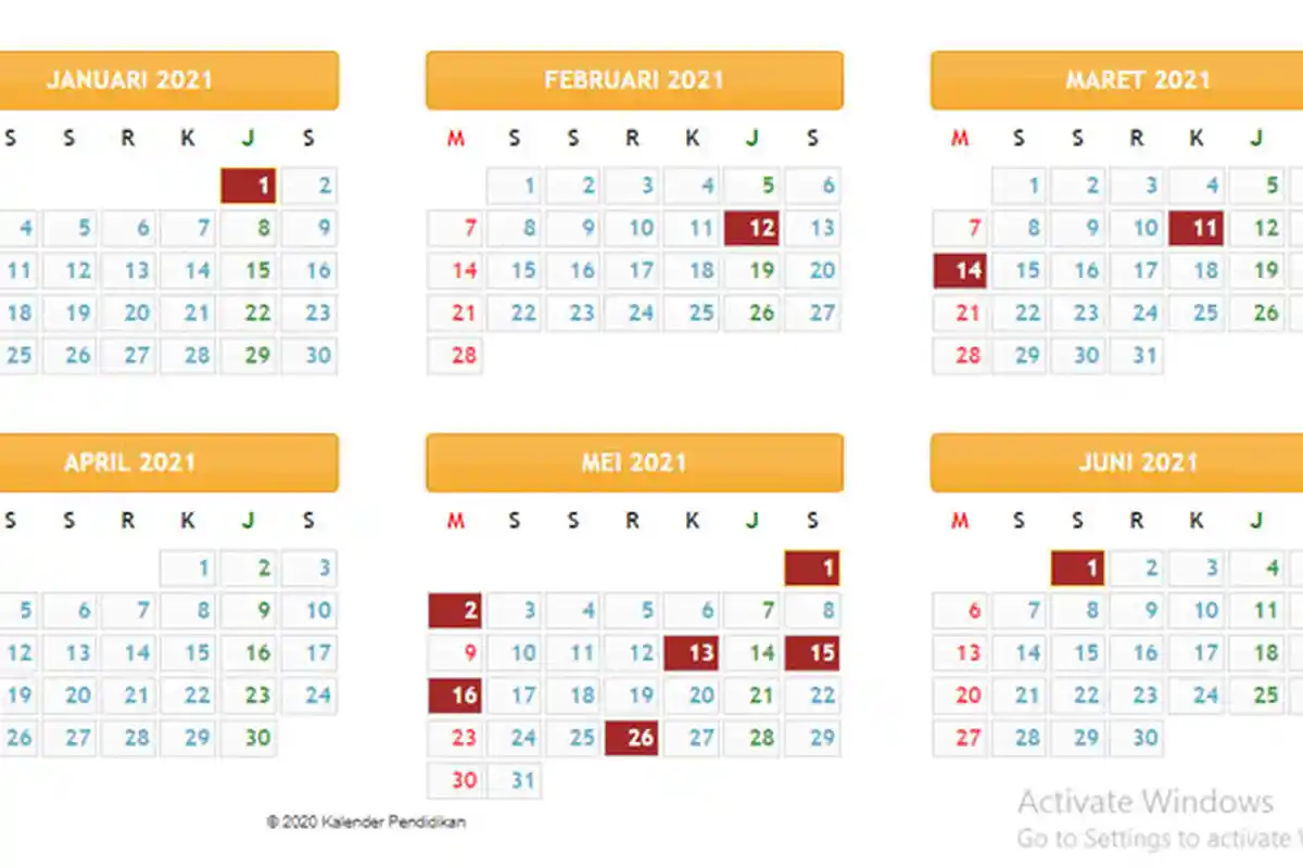 Kalender Pendidikan 2021 Semester Genap, Daftar Libur & Ujian Sekolah hingga Tahun Ajaran 2022