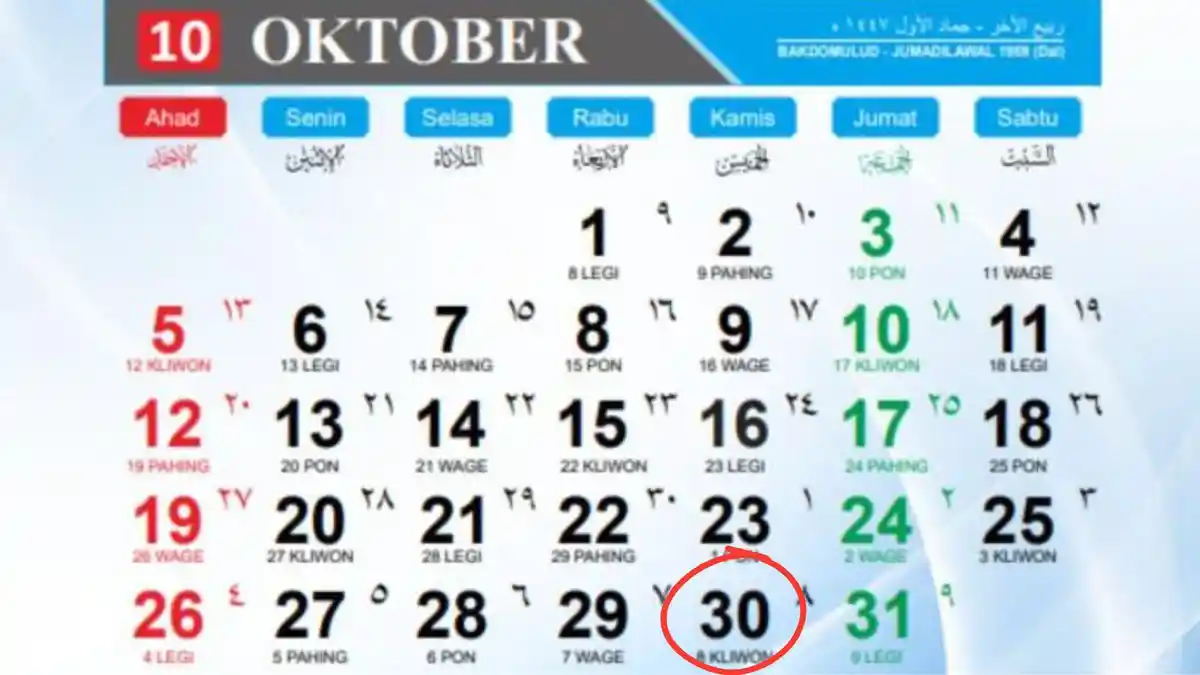 Kalender 2025: Hari Keuangan Nasional, Kapan Itu? Ini Kalender Oktober & Jadwal Long Weekend 4 Hari
