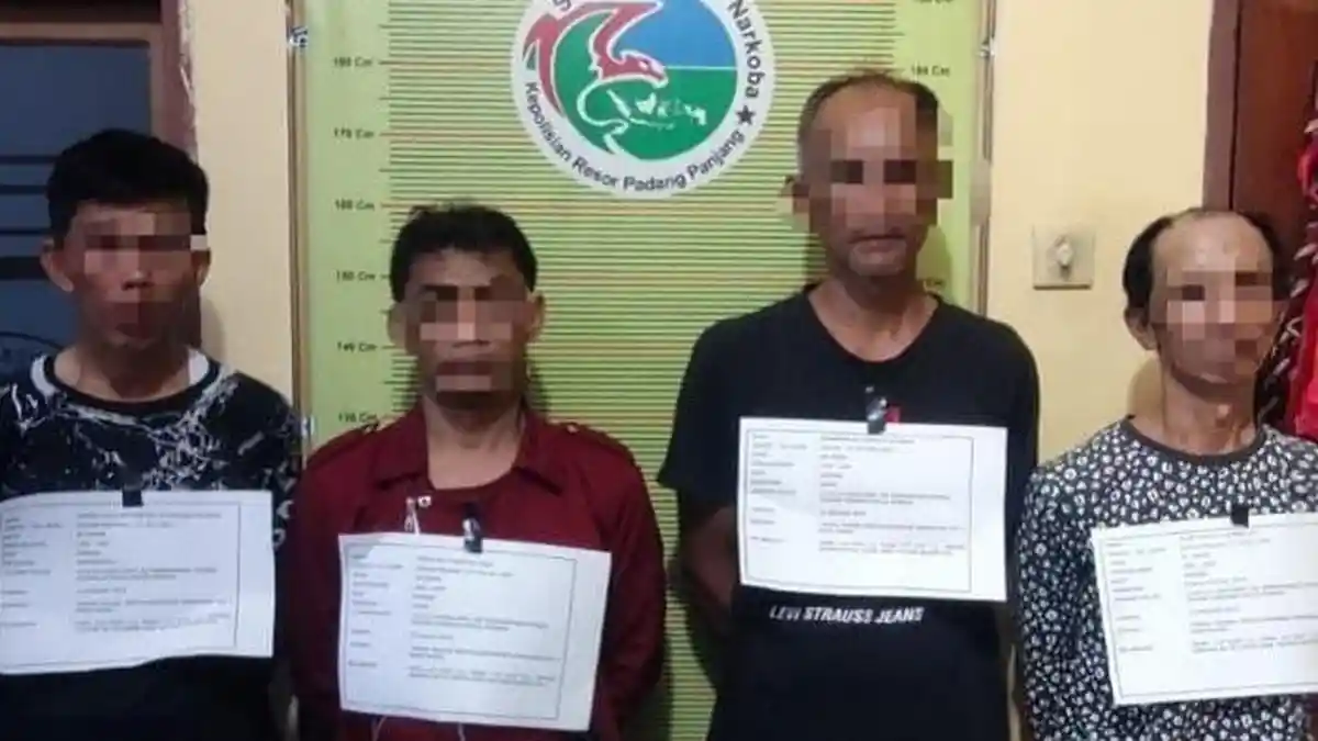 Empat Pria Terlibat Sabu Ditangkap Polisi di Padang Panjang