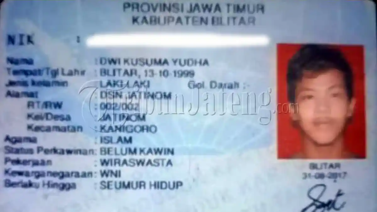 Profil Dwi Kusuma Yudha, Pembunuh Pak Bisri Bos Toko Blitar ...