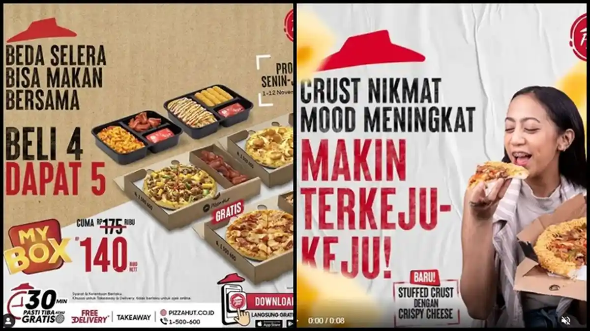 Promo Pizza Hut Hari ini Selasa 2 November 2021, Beli 4 Dapat 5 dengan Harga Spesial Rp 140.000