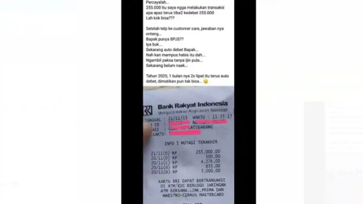 Heboh Rekening Terpotong Otomatis Bayar BPJS Tanpa Izin Beredar, Ini Penjelasan BPJS Kesehatan