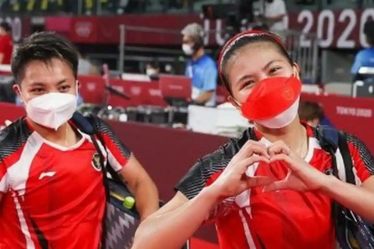 Momen Greysia dan Apriyani Joget Bareng Usai Raih Emas untuk Indonesia di Olimpiade Tokyo 2020