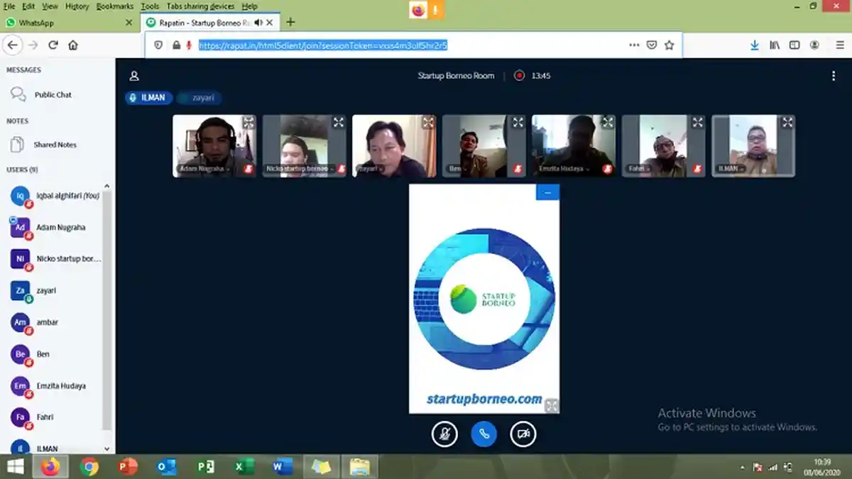 Dukung Belajar dan Kerja Via Daring Lebih Hemat, Komunitas Startup Kembangkan Platform Rapat.in