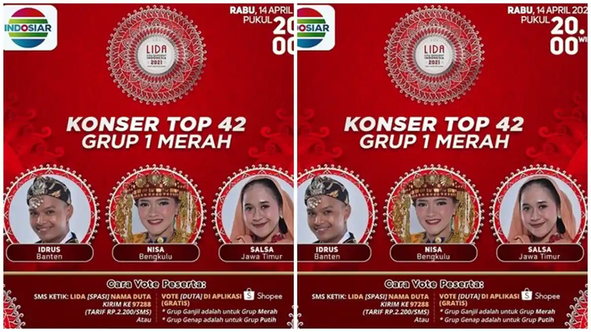 LIVE STREAMING LIDA 2021 Top 42 Grup 1 Merah, Idrus, Nisa, Salsa, Siapa Tersenggol Malam Ini?