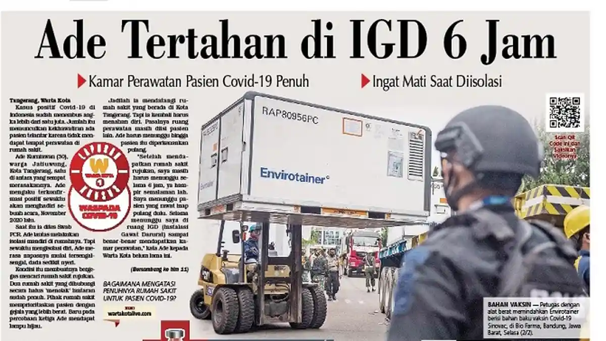 Ade Tertahan di IGD 6 Jam, Kamar Perawatan Pasien Covid-19 Penuh, Ingat Mati Saat Diisolasi