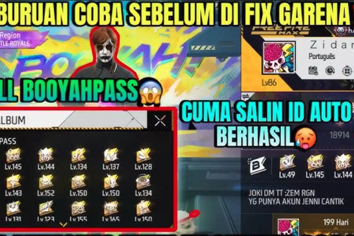 500+ Akun Sultan Free Fire 2025 Diamond +999999, Ada Akun FF dari Season Satu, Dijamin Valid!