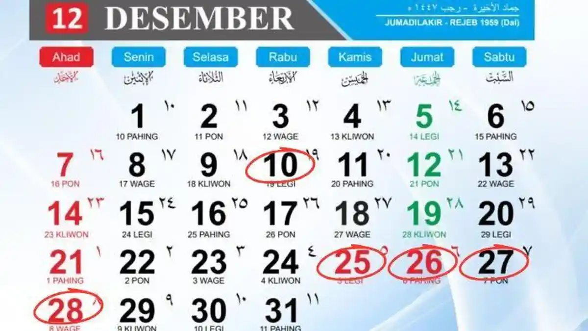 Cek Kalender 2025: Hari HAM Tanggal 10 Desember, Catat Berapa Hari Long Weekend Terakhir