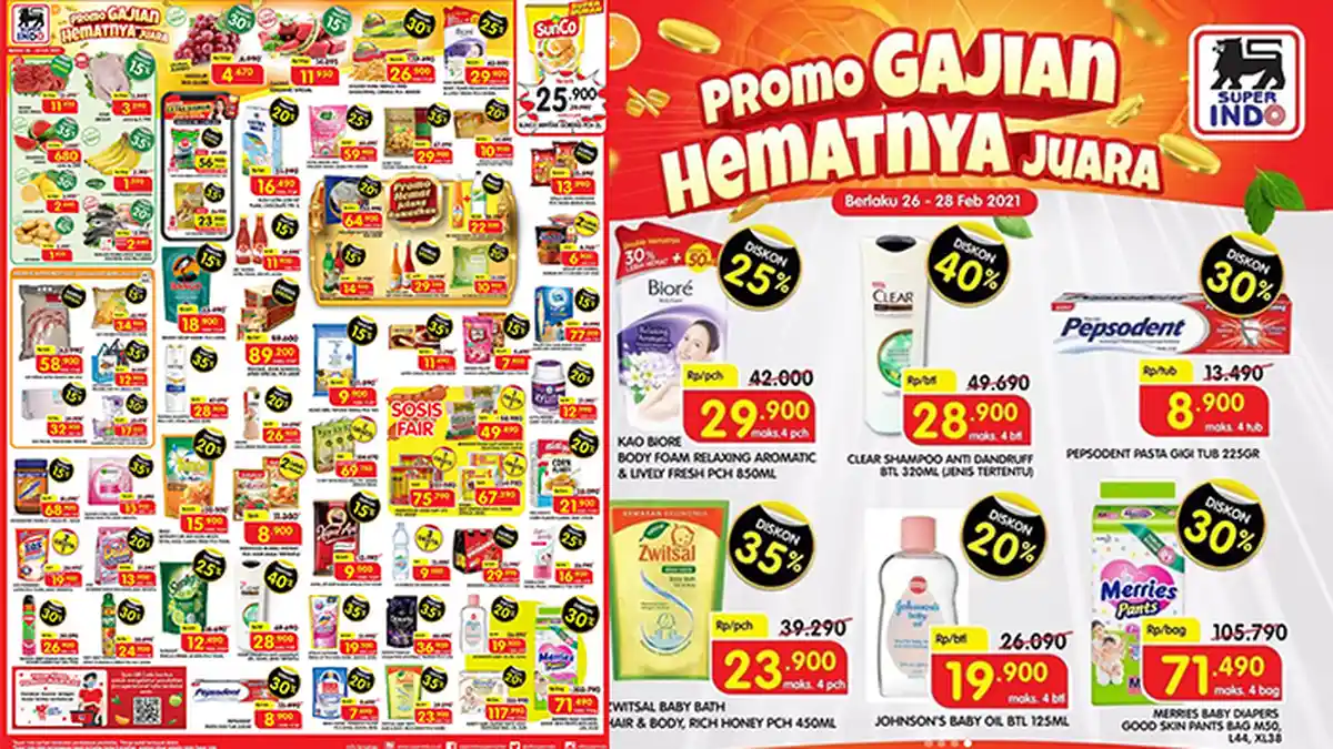 Promo Gajian Superindo 27 Februari 2021, Harga Spesial Mi Instan, Beras Premium 5 Kg Rp 58 Ribuan