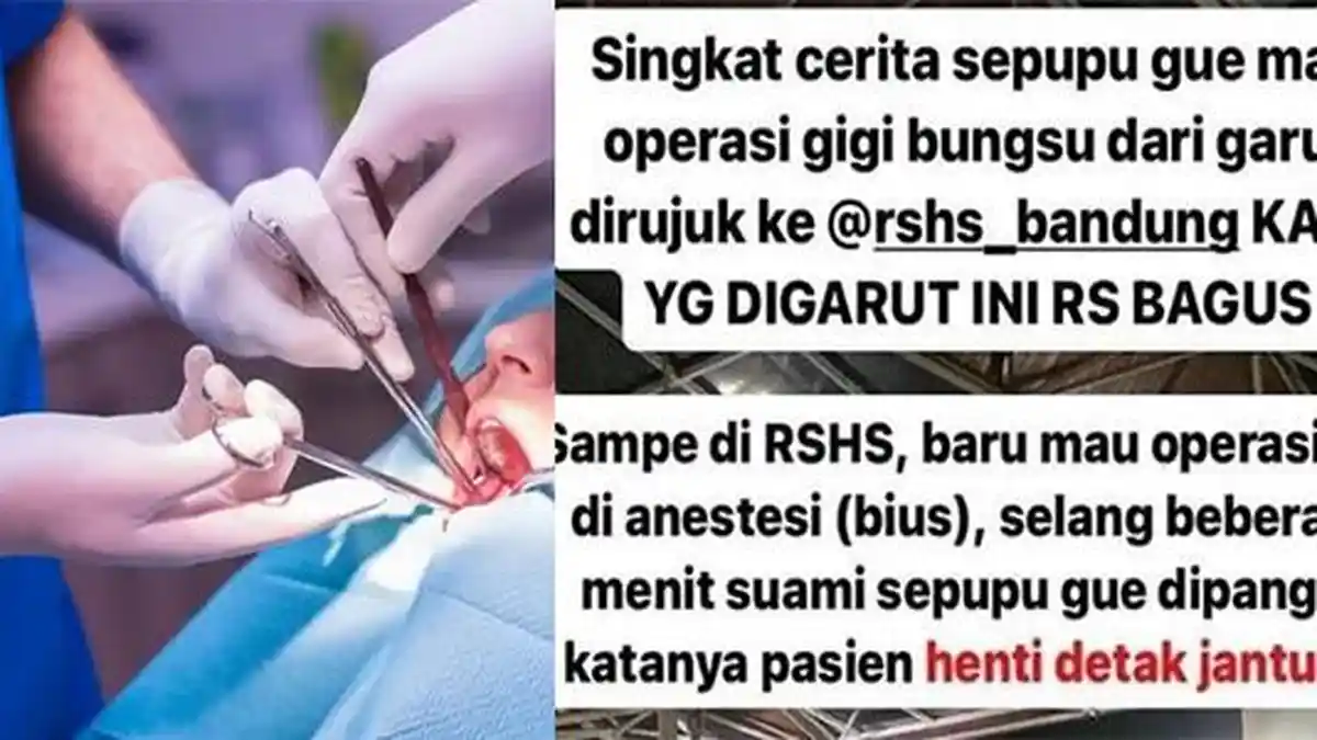 KRONOLOGI Pasien Meninggal Usai Cabut Gigi, Diduga Salah Anestesi, RSHS Bandung: Sesuai Prosedur