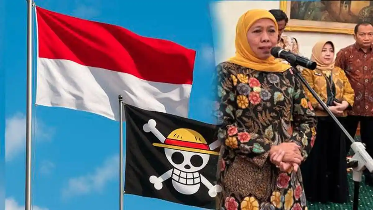 Respon Gubernur Jatim Khofifah Terkait Bendera One Piece : Merah Putih Harga Mati Tolong Hargai
