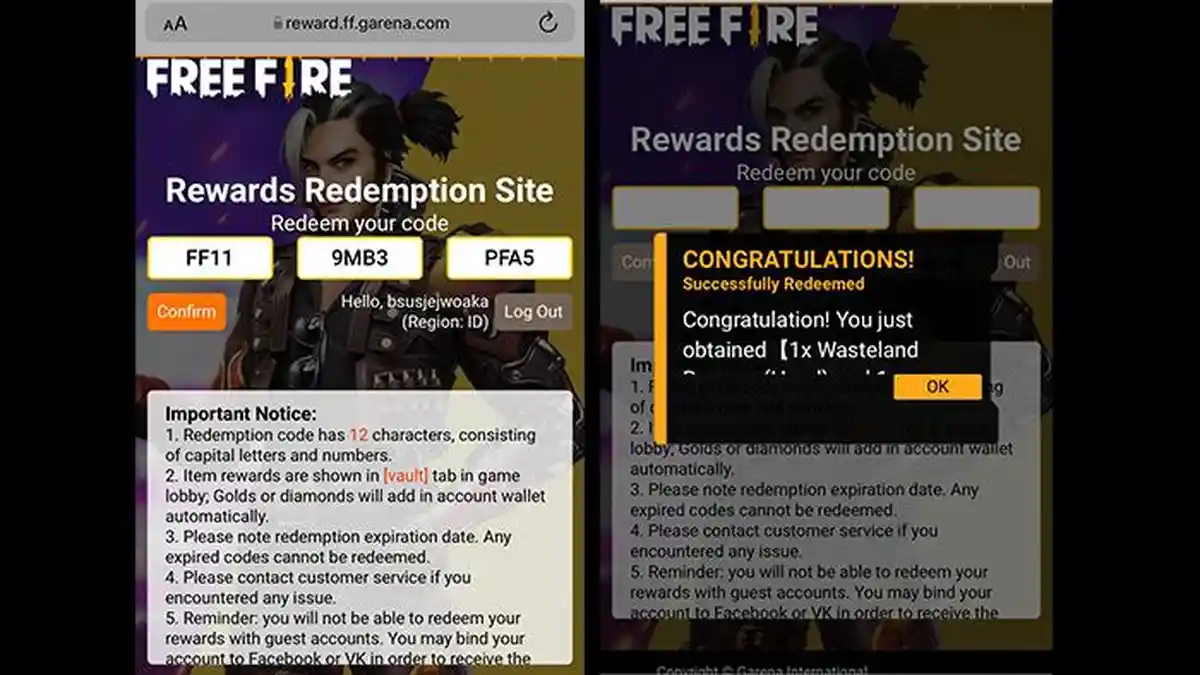 Kode Redeem Garena Free Fire 3 November 2022, Dapatkan Hadiah Menarik Secara Gratis!