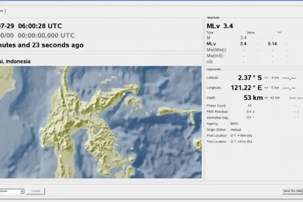 Gempa 3,4 SR Mengguncang Luwu Timur, Warga Sorowako Rasakan Getarannya