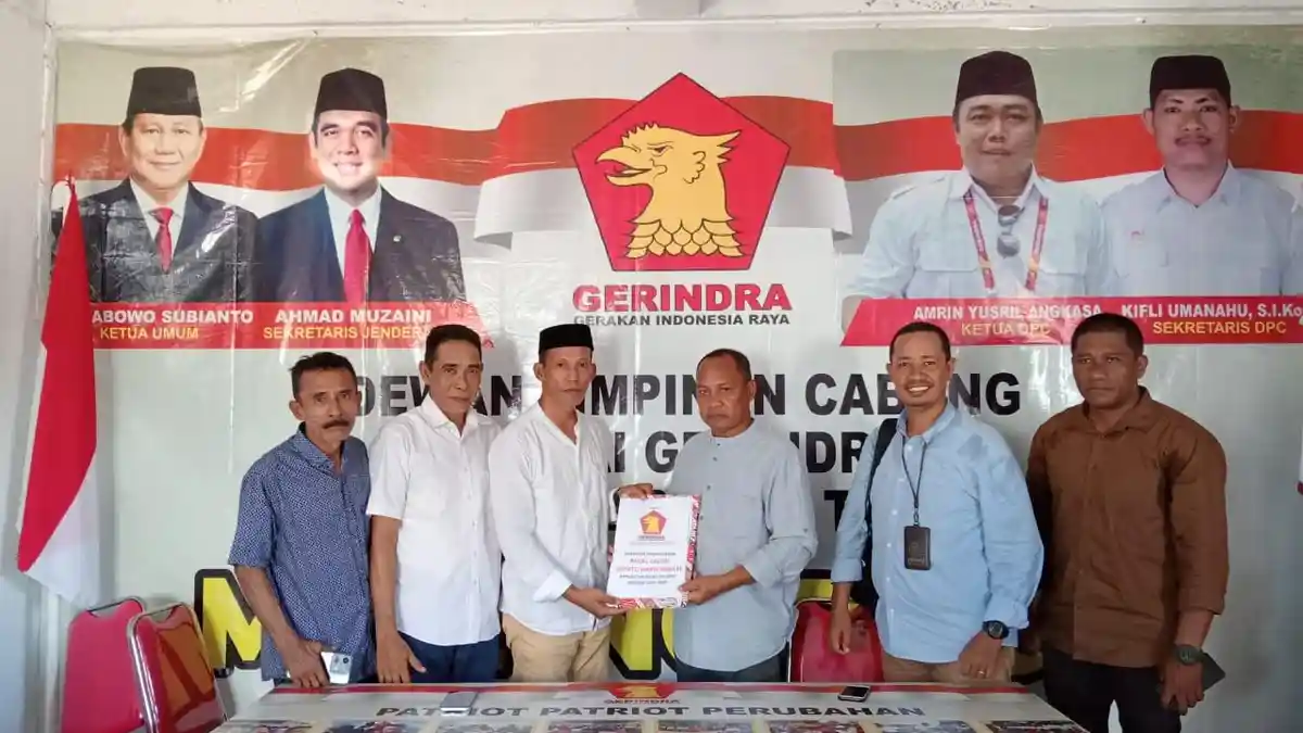 Sashabilah  Mus Ambil Formulir di  Gerindra Maju Bupati Taliabu Malut, Duet dengan Kompol Sirajuddin