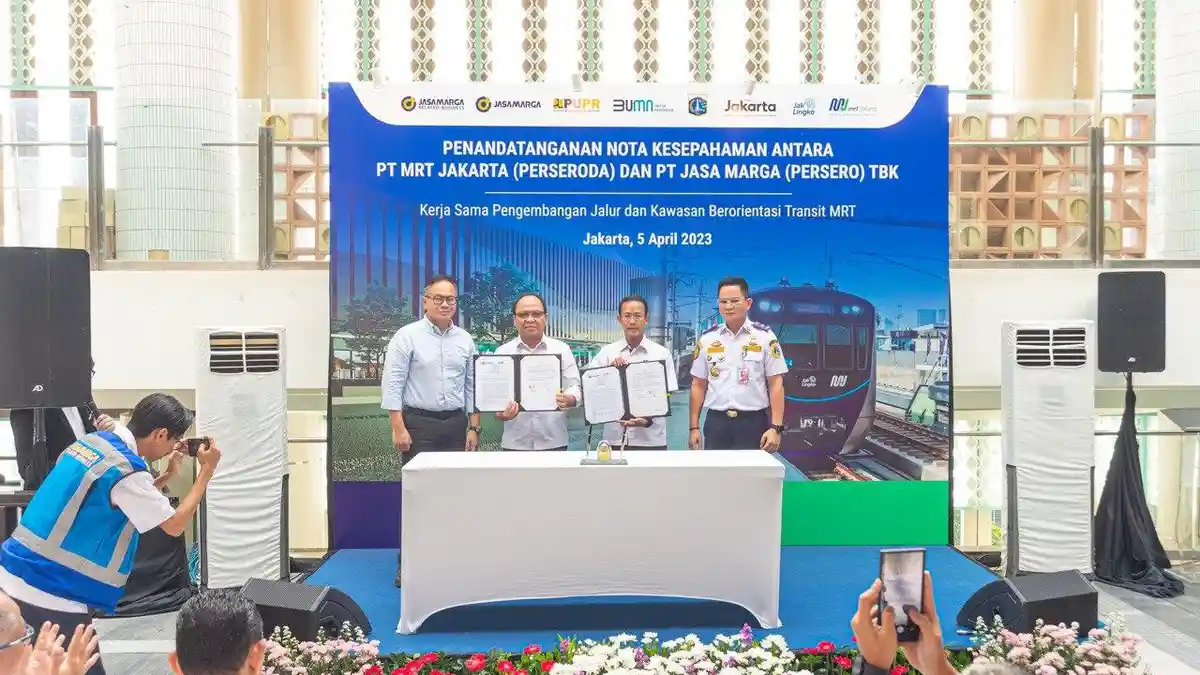 MRT Jakarta dan Jasa Marga Sepakati Kerjasama Pengembangan Hunian TOD