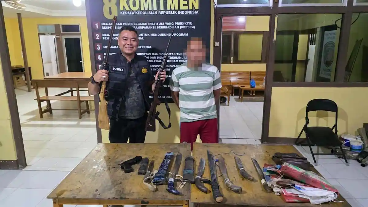 Diduga Ancam Warga dengan Senjata Api Rakitan, Pria di Kecamatan Manis Mata Diringkus Polisi