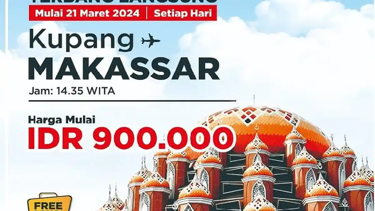 Lion Air Terbangi Kupang-Makassar dengan Tiket Rp900 Ribu per Orang
