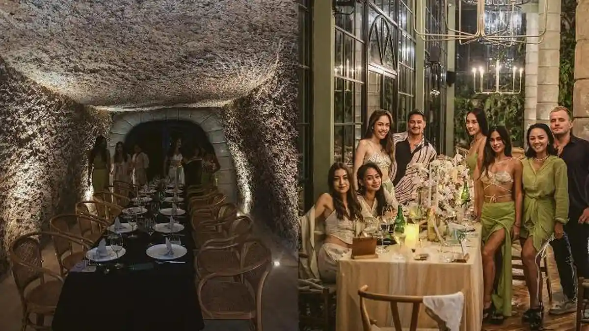 Keseruan Anya Geraldine Icip Makan Malam di Dalam Gua kala Liburan ke Bali