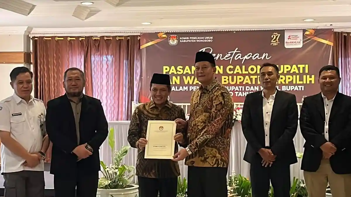 KPU Wonosobo Tetapkan Afif Nurhidayat-Amir Husein Jadi Bupati dan Wakil Bupati Terpilih Pilkada 2024