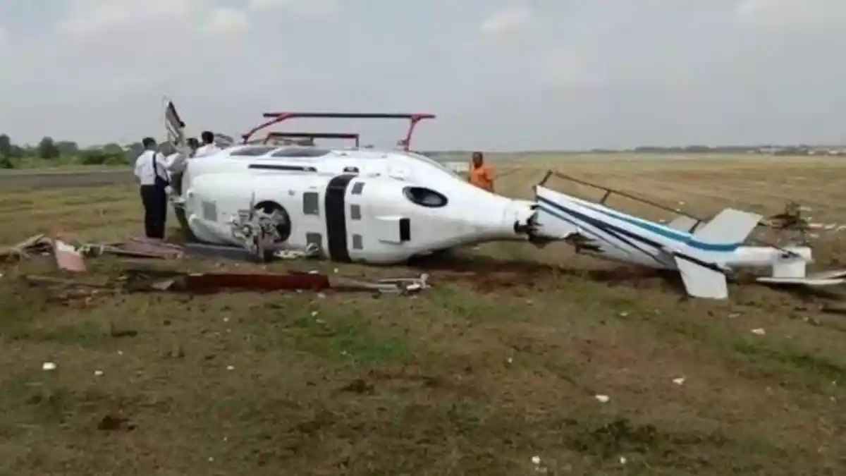 Helikopter Milik Kemenhub Terguling Saat Latihan Rutin di Curug, Tidak Ada Korban Jiwa