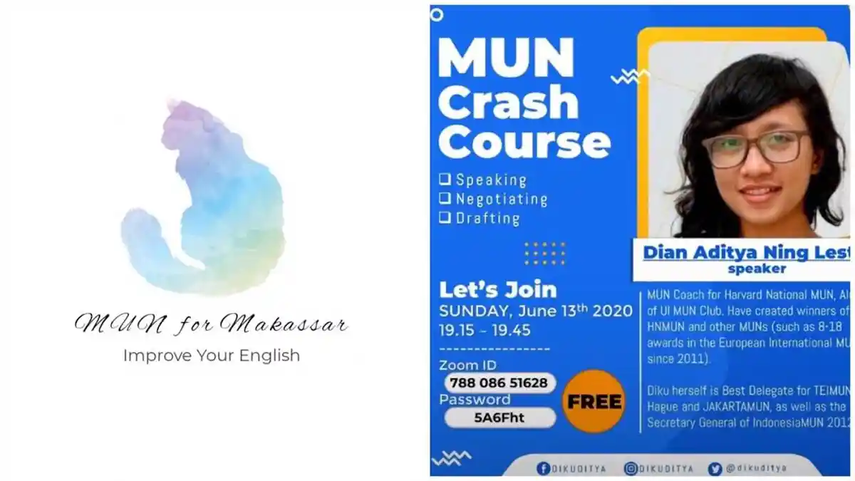 Yuk Join Diskusi Online Model United Nations Crash Course Bersama Dian Aditya via Zoom, Gratis!