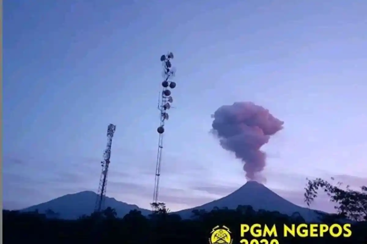 Ranto Kresek Abadikan Detik-detik Letusan Merapi, Kolom Raksasa Membubung dari Puncak