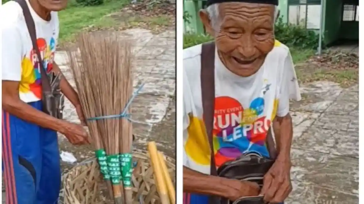Miris Kakek Penjual Sapu Lidi Dijambret, Uang Rp 400 Ribu Raib