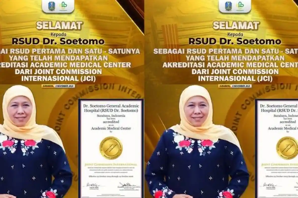 RSUD Dr. Soetomo Terakreditasi Internasional dari JCI, Gubernur Khofifah Optimis Jadi Role Model