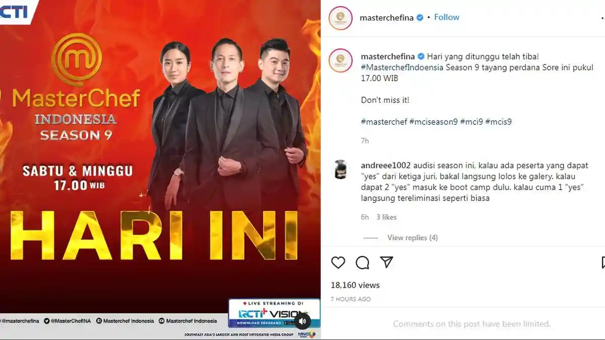 Masterchef Indonesia Season 9 Tayang Sore Ini, Bakal Ada Perbedaan dari Season Sebelumnya