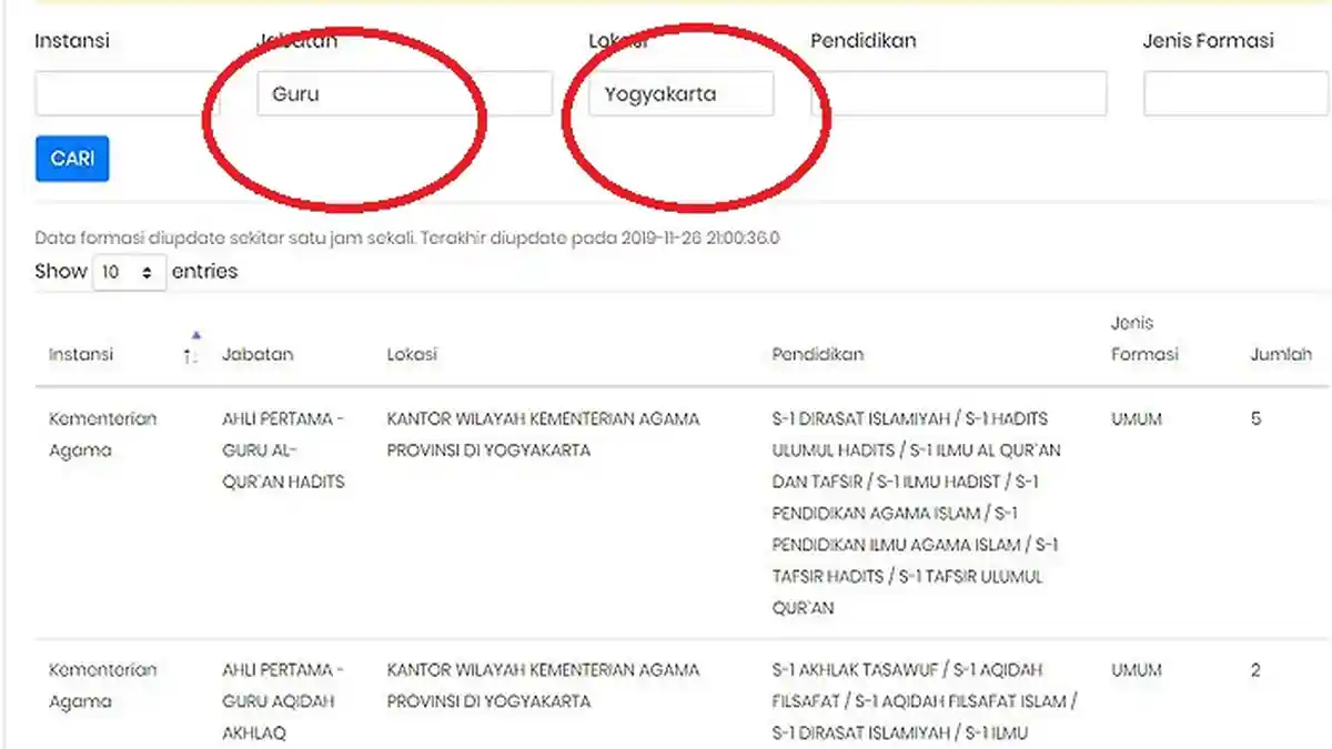 Cara Mengecek Jumlah Pelamar di Tiap Formasi CPNS 2019, KLIK Sscn.bkn.go.id/spf