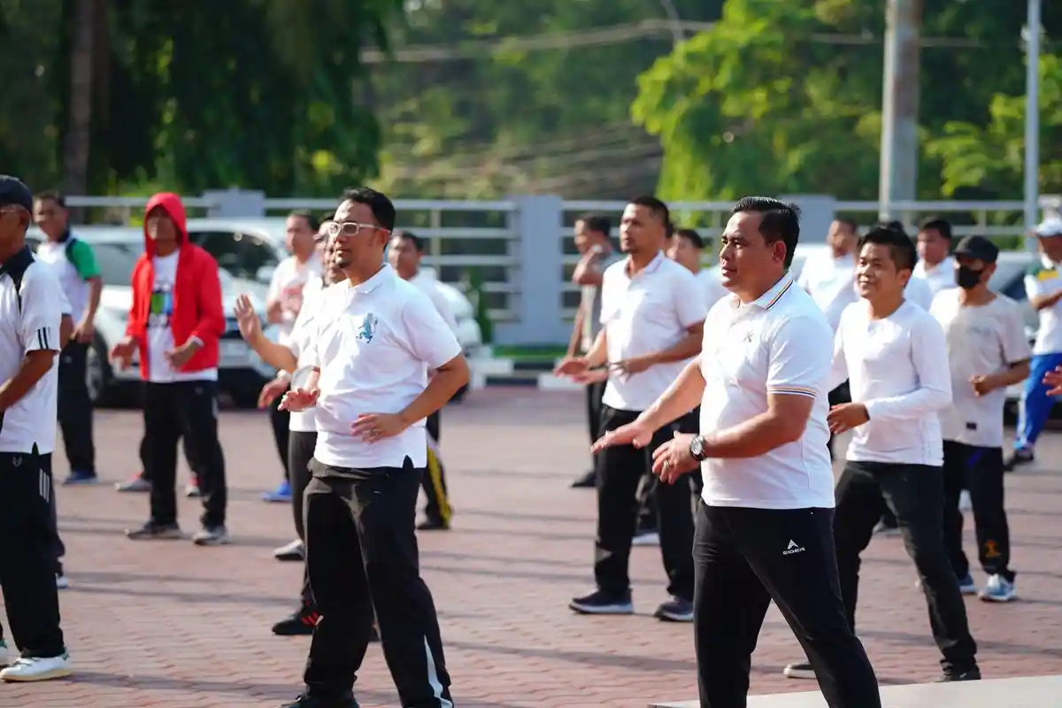 Jaga Kebugaran Tubuh, Kanwil Kemenkumham Sulsel Gelar Olahraga Bersama