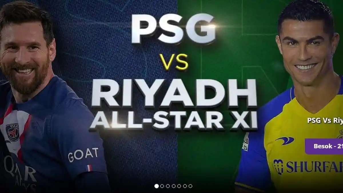 PSG vs Riyadh All Star Malam Ini: Head To Head Ronaldo vs Messi, Jadwal Link Streaming beIN Sport 1