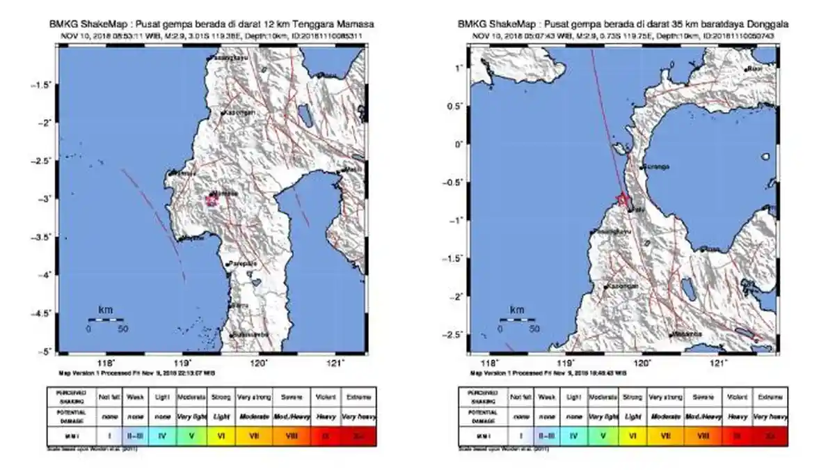 Gempa Hari Ini - Mamasa Diguncang 6 Kali Gempa Hingga Pagi Ini, Disusul Palu dan Majene