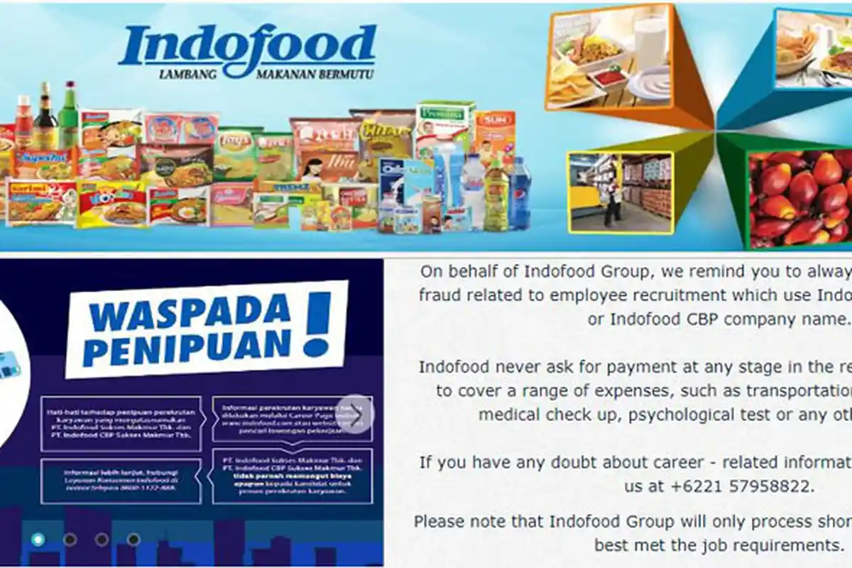 Lowongan Kerja Indofood untuk Lulusan SMA hingga Lulusan S1, Tersedia 14 Posisi