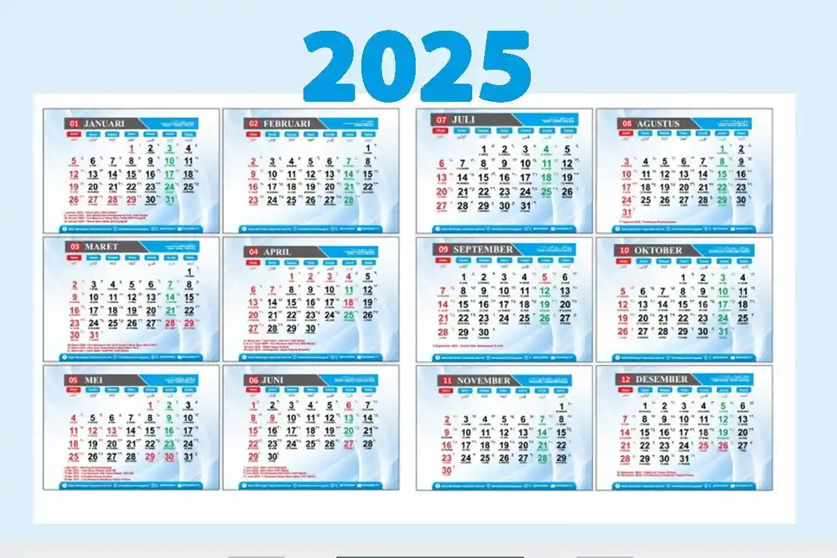 Rincian Tanggal Merah Hari Libur Kalender 2025 dan Daftar Long Weekend di Bulan Januari-Desember