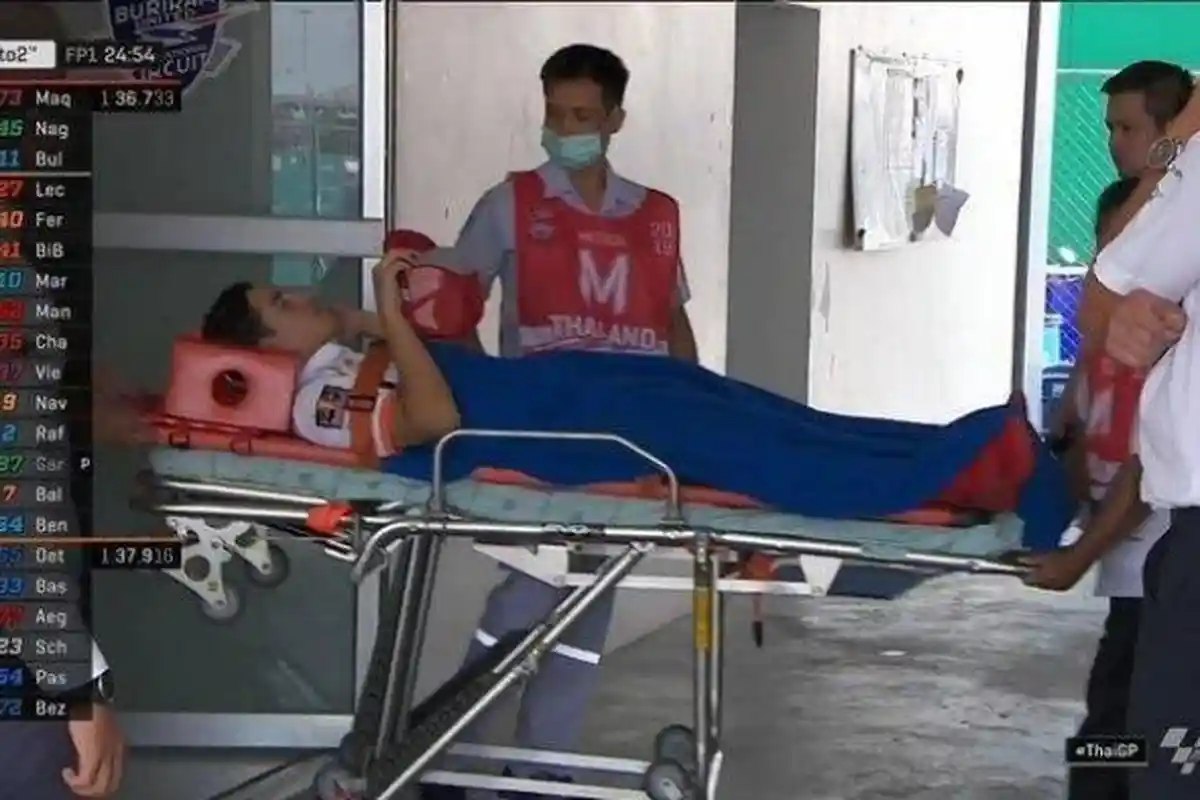 Marc Marquez Berhenti Bernapas 5 Detik Setelah Crash di sesi Latihan MotoGP Thailand, Ini Videonya