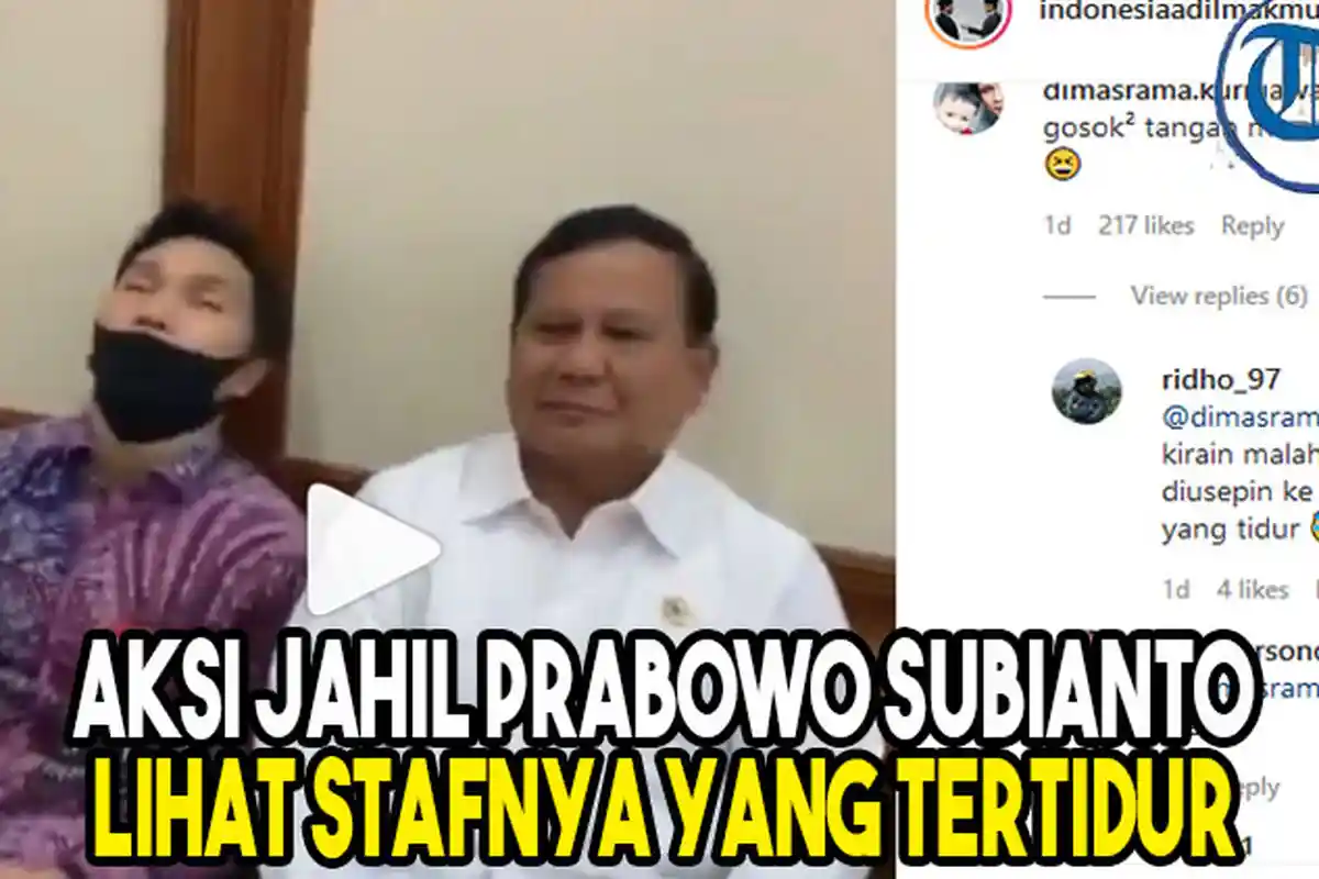 Viral Aksi Jahil Menhan Prabowo Subianto Lihat Stafnya yang Tertidur