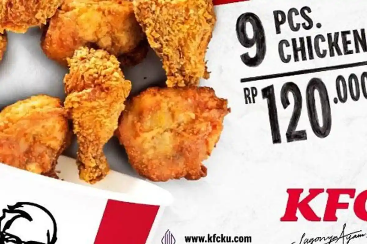 Promo KFC Hari Ini 6 Oktober 2022, KFC Bucket 9 Ayam Goreng Rp120 Ribu