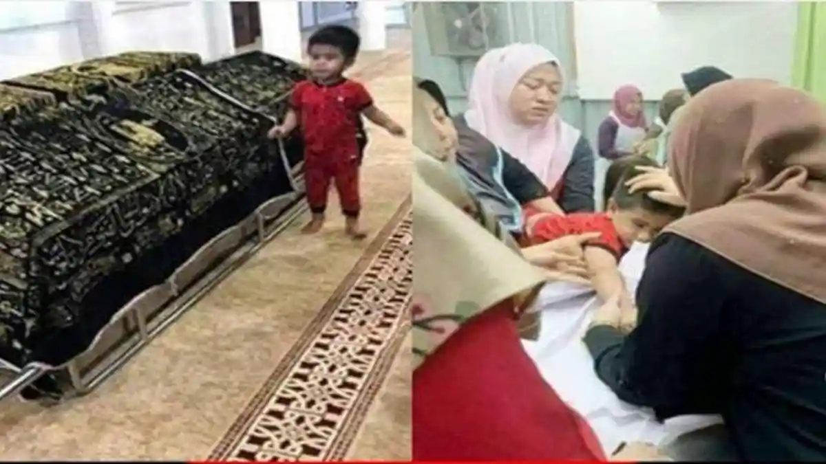 Kisah Pilu Arfan, Bocah Berusia 2 Tahun yang Kelilingi Keranda Jenazah Ayah Ibunya