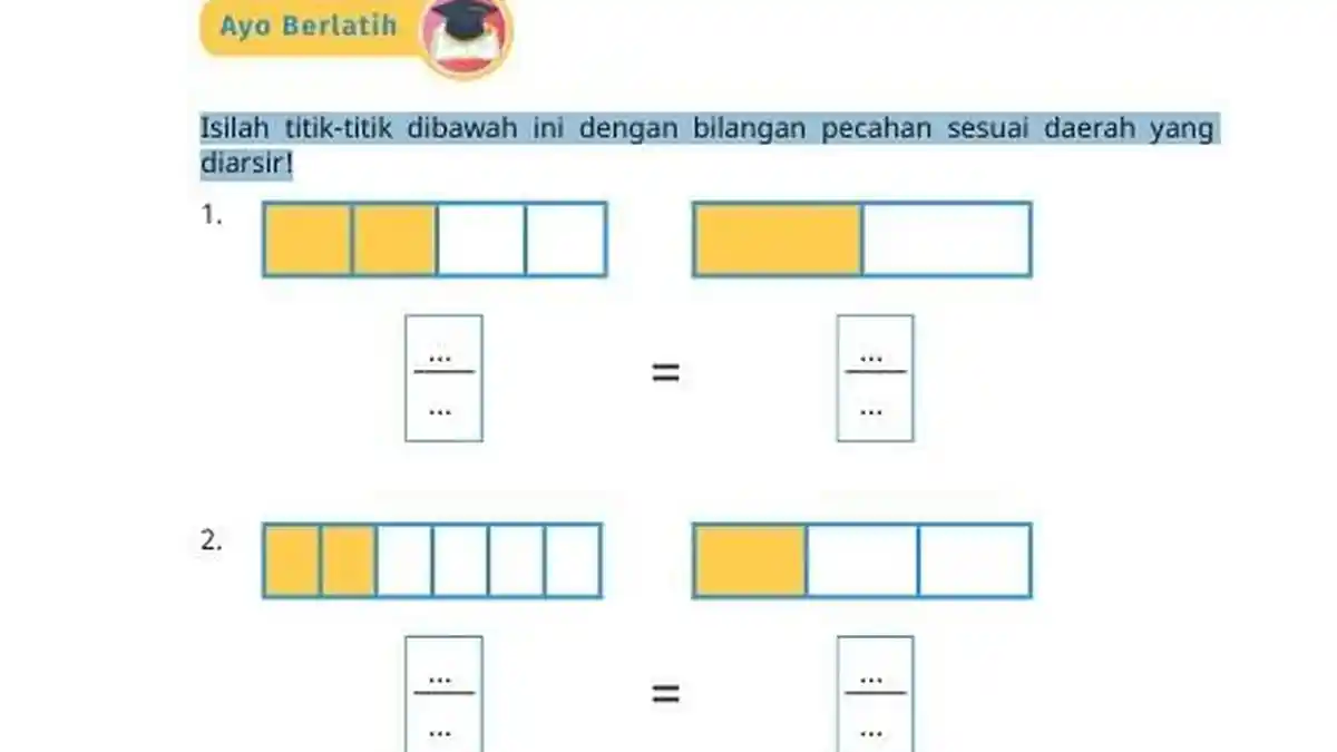 Kunci Jawaban Matematika Kelas 4 SD Halaman 70 Kurikulum Merdeka, Pecahan Senilai